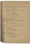 Moe Howard's 32pp. Script Dated July 1942 for The 1943 Three Stooges Film Three Little Twirps -- With Original Writing on Covers -- Archival Repair to Cover, Else Very Good Condition